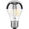 ledscom.de Lampadina LED E27, A60, bianco caldo (2700 K), 6 W, 667lm, specchio frontale (argento)