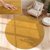 Paco Home Tappeto Moderno e Morbido per Soggiorno a Pelo Corto Lavabile Fluffy Uni Effetto Pelliccia Senza Tempo Elegante Antiscivolo Facile da Pulire, Dimensione:80 cm tondo, Colore:Giallo