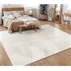 Paco Home Tappeto Salotto Moderno Soggiorno Pelo Corto Motivo Scandinavo Motivo Boho Motivo Geometrico, Dimensione:80x150 cm, Colore:Crema 4
