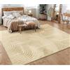 Paco Home Tappeto Salotto Moderno Soggiorno Pelo Corto Motivo Scandinavo Motivo Boho Motivo Geometrico, Dimensione:120x160 cm, Colore:Beige 4