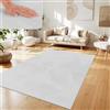Paco Home Tappeto Salotto e Camera da Letto Moderno a Pelo Corto - Morbido, Lavabile, Antiscivolo, in Finta Pelliccia, Dimensione:300x400 cm, Colore:Bianco