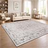 Paco Home Tappeto Soggiorno Vintage Pelo Corto Stile Boho Lavabile Antiscivolo Facile Da Pulire Design Retro Moderno, Colore:Grey 3, Dimensione:200x280 cm