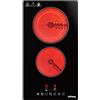 IsEasy Piano cottura in vetroceramica a 2 fuochi con presa, 3200 W, controllo touch, vetroceramica a 2 zone, timer, blocco di sicurezza, 220-240 V