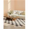 RugVista Chessie Tappeto, 140 x 200 cm, Scuro Grigio/Off Bianco