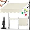 tillvex Tenda da Sole a Bracci con Manovella | Protezione Balcone, Regolabile, Senza Forare, a Manovella | Tenda resistente per Esterno ai raggi UV e regolabile in Altezza (200cm, Sabbia)