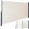 tectake® Tenda Laterale Avvolgibile, Estensibile, 300 x 180 cm, Paravento da Esterno, Tenda Parasole Esterno, in Acciaio, per Giardino, Balcone e Terrazza, Frangivista Frangivento da Esterno - Beige