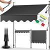 tillvex Tenda da Sole a Bracci con Manovella 350cm | Protezione per Il Balcone, Regolabile, Senza Forare, a Manovella | Tenda Resistente per Esterno ai Raggi UV e Regolabile in Altezza