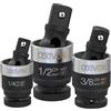 LEXIVON Adattatori per bussola, snodo sferico per chiavi a bussola 1/4"-3/8"-1/2", per avvitatore a batteria, per Makita, Milwaukee, chiave dinamometrica, a cricchetto, Design sottile, 3 pz.(LX-113-S)