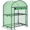 Outsunny Mini Serra da Giardino 2 Ripiani in Metallo 69x49x91cm Verde