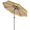 Outsunny Ombrellone da Giardino 2.6x2.6m Inclinabile con Manovella Cachi
