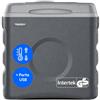 MEDION Borsa frigo termolettrica portatile 35 L, funzione raffreddamento e mantenimento caldo, 12 V accendisigari 230 V rete USB 5 V alimentazione, per auto barca campeggio, MD370030, grigio