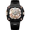 CIGA Design Orologio Meccanico Automatico Serie X Occhio di Horus Orologio da Polso da Uomo Stile Scheletro Cassa in Bioceramica con Cinturino in Silicone Oro Rosa Moderno