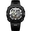 CIGA Design Orologio Meccanico Automatico Serie X Occhio di Horus Orologio da Polso da Uomo Stile Scheletro Cassa in Bioceramica con Cinturino in Silicone Nero Moderno