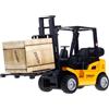 HoveeLuty Carrello elevatore giocattolo, carrello elevatore giocattolo realistico in lega con sollevatore mobile, per bambini a trazione posteriore con contenitore e rastrelliera, carrel