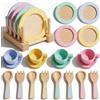 WoodenFun Set di stoviglie in legno, servizio da tè per bambini, accessori da cucina per bambini, a partire da 3