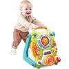 BAKAJI Primi Passi 3 in 1 Trasformabile in Tavolo, Centro Attività Giocattolo per Prima Infanzia, Supporto Camminata per Bambini Infanti, Funzione Trainante, Gioco Educativo con Luci e Suoni