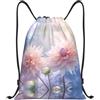 Kfjghhl 3 fiori colorati1 borsa con coulisse zaino sport zaino Bulk Cinch palestra borsa donna uomo bambini sport all'aperto, Nero , M, Vacanze