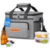SUNTRIVA Borsa Termica Porta Pranzo 15L con Tracolla, Impermeabile, Grigio | Mantiene Caldo e Freddo,Tessuto Oxford 600D,Facile da Pulire,Ideale per Ufficio,Picnic,Campeggio e Viaggi