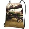 SMAZDFXX Zaino con coulisse Vecchio trattore Foto Fattoria Borsa con coulisse Zaino pieghevole Borsa sportiva da palestra per lo shopping Yoga