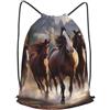 SMAZDFXX Zaino con coulisse, borsa a tracolla con cavalli, zaino pieghevole, borsa sportiva da palestra per lo shopping e lo yoga