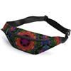 MHYRAC Marsupio con note musicali, marsupio regolabile per corsa, camminata, escursionismo, Motivo cane con carlino, 36*15cm, Marsupio