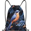SMAZDFXX Zaino con coulisse Borsa sportiva da palestra Blu e arancione Borse con coulisse per palestra Sport Yoga Viaggio Medio