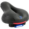Wi8parts Sella confortevole per bicicletta con due sfere ammortizzanti, ricambio universale per mountain bike, bici da strada e cyclette, 26 x 21,5 x 5 cm, rosso e nero + luci posteriori ricaricabili