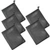 PACKOVE Borsa Rete Coulisse 5 Pezzi 20x30 CM in Poliestere Nero | Tasca Traforata, Chiusura a Cordino Scorrevole, Asciugatura Rapida, per Allenamento Sportivo e Outdoor