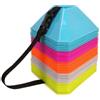 kowaku 50 Pezzi Leggeri | Design Impilabile Salvaspazio, Delimitatori a Cono con Tracolla, Portatili, Cinesini, per Allenamento di Agilità, Calcio