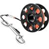TAZIZI Scubas - Mulinello per immersioni con doppia clip, colore: nero