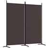 vidaXL Divisorio a 2 Pannelli Marrone 175x180 cm in Tessuto