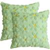 Artoid Mode Verde Margherita Pelliccia Artificiale Jacquard Federe per Cuscino 2 Pezzi, 40x40 cm Primavera Piumino Velluto Cuscino per Divano Cuscino Decorativo