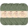 BambooMN JubileeYarn - Gomitolo di filato sportivo in cotone di bambù, 4 matasse, 50 g/matassa, salvia bruciante