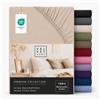 VEL VET HOME VelvetHome Lenzuolo con Angoli Matrimoniale 200x200 cm King Size, 100% Cotone Pettinato, Jersey per Materassi fino a 25 cm, OEKO-TEX Elastico, Traspirante, Morbido, Beige
