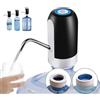 MIRTIKA Distributore d'acqua a carico inferiore in acciaio inossidabile, 8L, pompa elettrica con ricarica USB, senza BPA, rubinetto da tavolo stile fontana, include adattatori per bottiglie