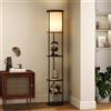 HOMCOM Lampada da Terra LED con Ripiani Rotondi, Piantana Moderna Nero