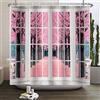 SDOTPMT 90x180cm Plancia Bianca Finestra Doccia Tenda Primavera Rosa Ciliegio Fiore Semplice Bagno Foresta Parco Floreale Paesaggio Impermeabile Poliestere Con Ganci