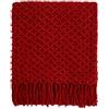 CREVENT Coperta rurale, lavorata a maglia, bohémien per divano, sedia, letto, arredamento per la casa, morbida, calda, accogliente, leggera, per primavera, estate, autunno (127 x 152 cm, Natale, rosso
