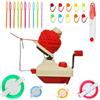 KNEWMART Avvolgitori per palline, filato per maglieria a uncinetto Avvolgitore per lana a sfera, 1 avvolgitore per palline in filato + 4P Pompon Maker + 10PS per punto maglia + 10PS aghi + 1PS forbici (26)