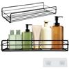 fuxunamz Mensola Doccia, Mensole Bagno Senza Foratura, Porta Bagnoschiuma da Doccia Organizzatore da Parete, Accessori per Il Bagno, la Cucina e la Toilette, Nero