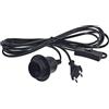 ChiliTec Portalampada E27, 3,4 m, cavo con interruttore, interruttore a corda, anello di montaggio per lampade a terra e a sospensione, paralume in carta, luci a stella, colore nero
