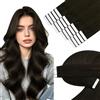 YoungSee Extension adesive in capelli veri, 40 cm, castano medio, da donna, lisce, 4A, 50 g, 20 pezzi