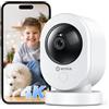 ANNKE 4K Telecamera WIFI Interno, 8MP Videocamera Sorveglianza Animali/Cane/Bambino, 360° PTZ, WiFi 2.4/5Ghz, Auto-Tracking, Rilevamento AI Persone/Pianto, Privacy, Audio Bidirezionale
