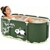 Fesatccoz Vasca da bagno pieghevole per adulti, 115 x 60 x 50 cm, portatile, bagno caldo, bagno di ghiaccio, spa, secchio da bagno, spesso multistrato, grande vasca da bagno con schienale, cuscino e gonfiabile