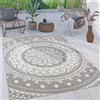 Paco Home Tappeto da esterno resistente alle intemperie e robusto Mandala Boho Design facile da pulire tessuto piatto Dimensioni 240x340 cm