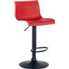 CLP Sgabello da bar CLP Branford, regolabile in altezza e girevole a 360°, rosso, materiale: plastica