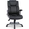 COLAMY Sedia da ufficio - COLAMY Sedia da ufficio - Sedia da ufficio ergonomica con schienale alto, braccioli ribaltabili e inclinazione regolabile, nera