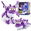 De Tombe Trading Super Wing, giocattolo trasformabile Sally, action figure 2 in 1, robot aereo alto 12,7 cm, giocattolo trasformabile per bambini e bambine dai 3 anni in su, colore viola