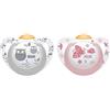 NUK - 2 ciucci ortodontici in lattice Genius Color, 0 - 6 mesi, 2 pezzi
