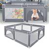 LZQ Recinto Gioco Grigio per Bambini, Ventose Fisse, 150x180x68 cm